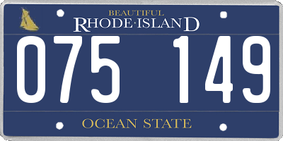 RI license plate 075149