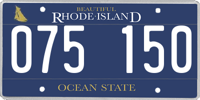 RI license plate 075150