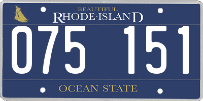 RI license plate 075151