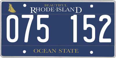 RI license plate 075152