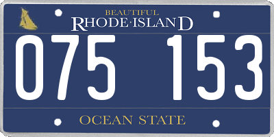 RI license plate 075153