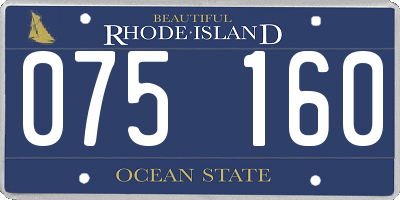 RI license plate 075160