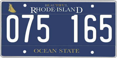 RI license plate 075165