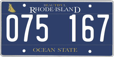 RI license plate 075167