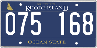 RI license plate 075168