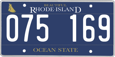 RI license plate 075169