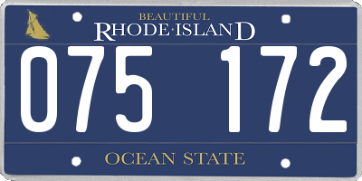 RI license plate 075172
