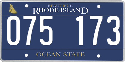 RI license plate 075173