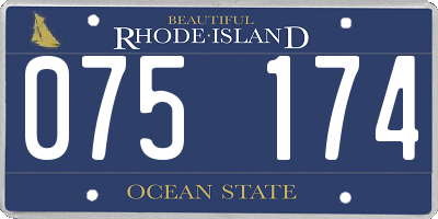 RI license plate 075174