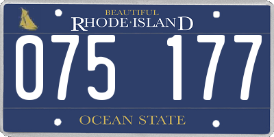 RI license plate 075177