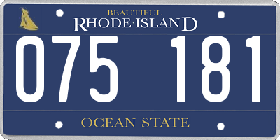 RI license plate 075181