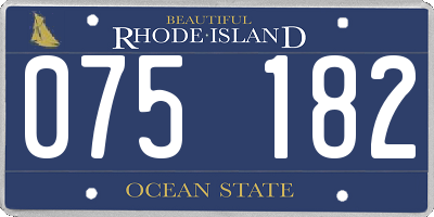 RI license plate 075182