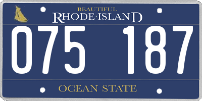 RI license plate 075187