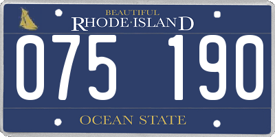 RI license plate 075190