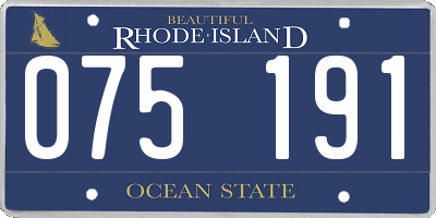 RI license plate 075191