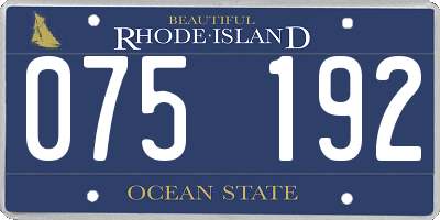 RI license plate 075192