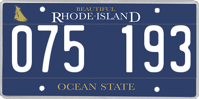 RI license plate 075193