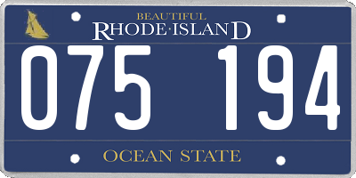 RI license plate 075194