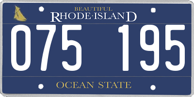 RI license plate 075195