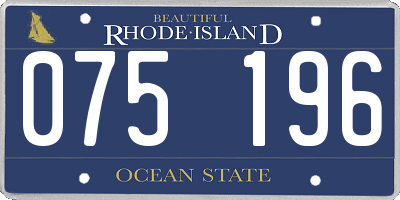 RI license plate 075196