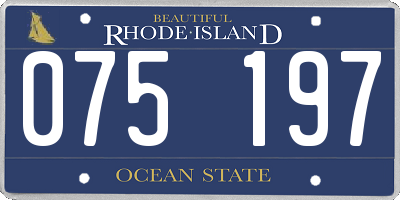 RI license plate 075197