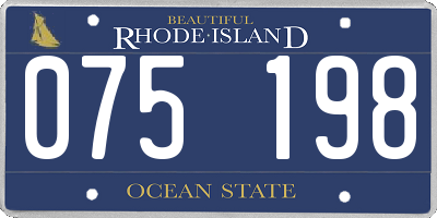 RI license plate 075198