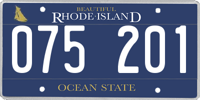 RI license plate 075201