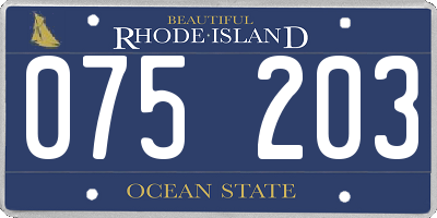 RI license plate 075203
