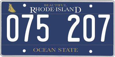 RI license plate 075207