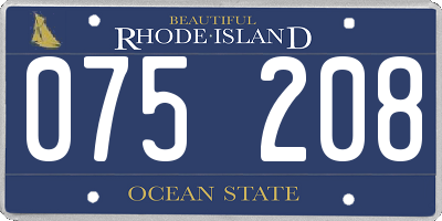 RI license plate 075208