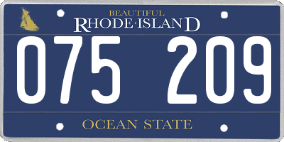 RI license plate 075209