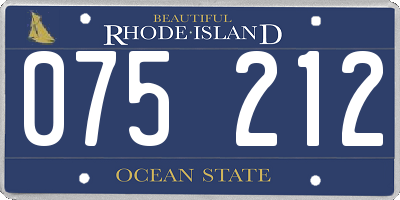 RI license plate 075212
