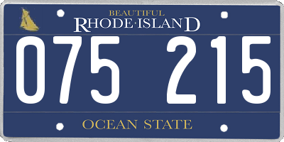 RI license plate 075215