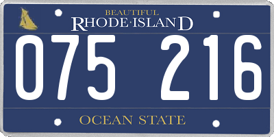 RI license plate 075216