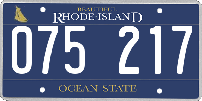 RI license plate 075217