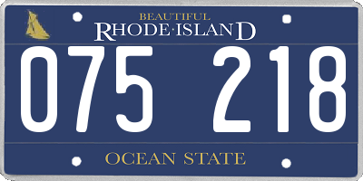 RI license plate 075218