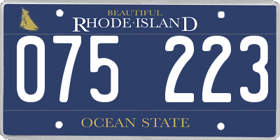 RI license plate 075223