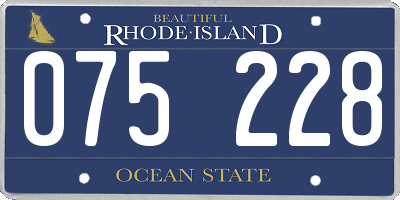 RI license plate 075228