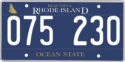 RI license plate 075230