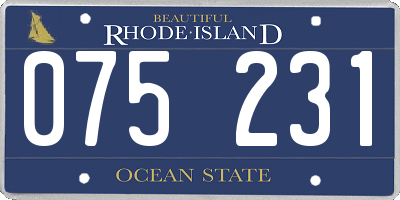 RI license plate 075231