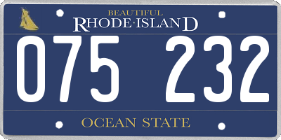 RI license plate 075232