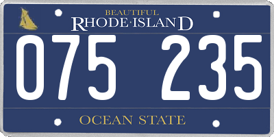 RI license plate 075235