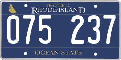 RI license plate 075237