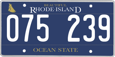 RI license plate 075239