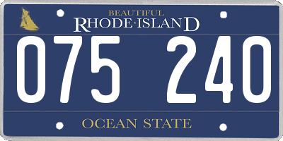 RI license plate 075240