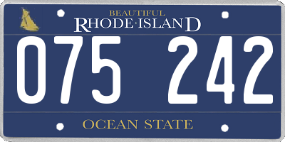 RI license plate 075242
