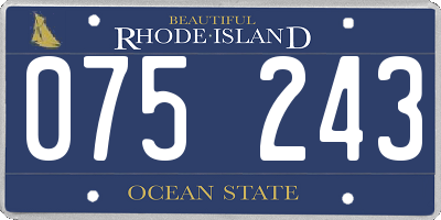 RI license plate 075243