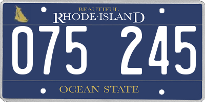 RI license plate 075245