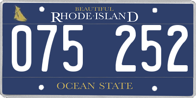 RI license plate 075252