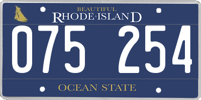 RI license plate 075254